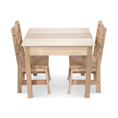 MELISSA & DOUG Natural Wooden Table w/2 Chairs 2427